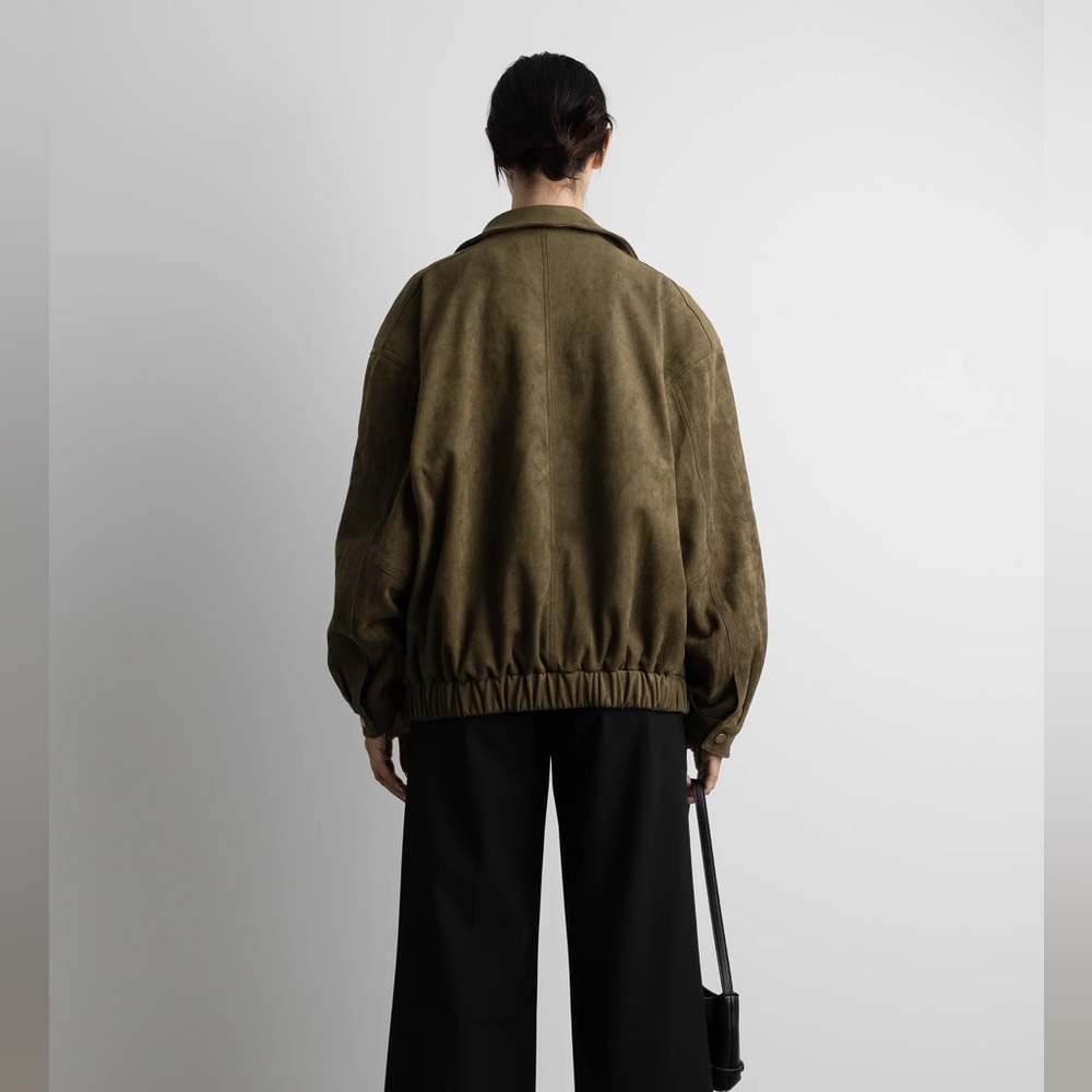 NWT OAK + FORT VEGAN SUEDE BOMBER JACKET - Picture 3 of 6